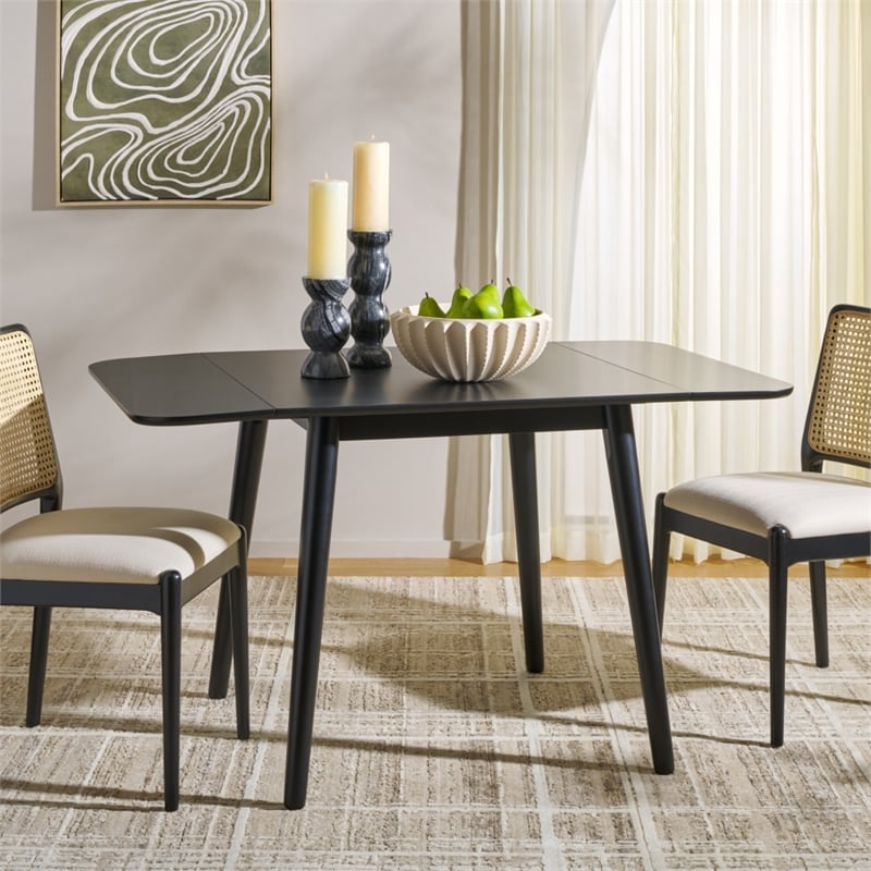 Safavieh Damarius Wood Drop Leaf Table in Black