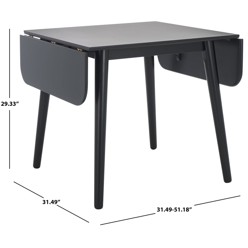 Safavieh Damarius Wood Drop Leaf Table in Black
