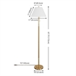 Safavieh Christin Iron and Fabric Floor Lamp in Brass / Natural