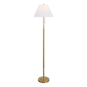 Safavieh Christin Iron and Fabric Floor Lamp in Brass / Natural