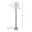 Safavieh Georgia Resin and Fabric Floor Lamp  in Gray