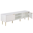 Safavieh Hilsa 3 Door 2 Shelf Wood Sideboard/Media in White / Gold