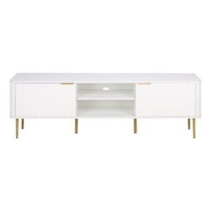 Safavieh Hilsa 3 Door 2 Shelf Wood Sideboard/Media in White / Gold