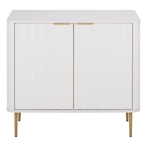 Safavieh Hilsa 2 Door Compact Wood Sideboard/Media in White / Gold