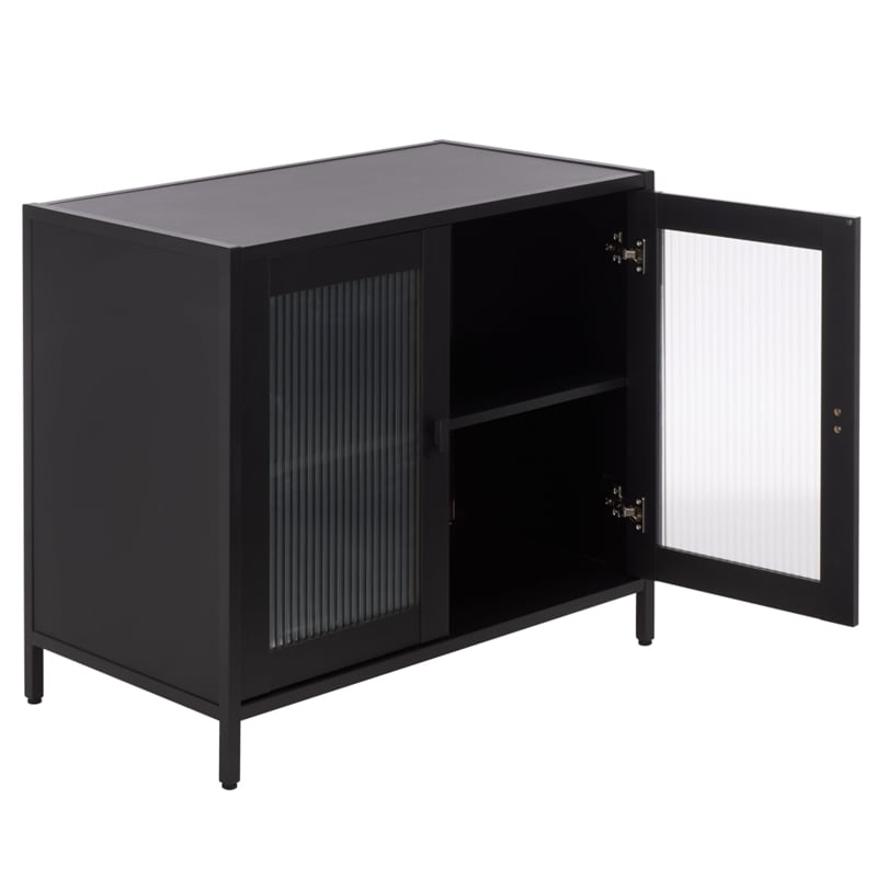 Safavieh Donahue Wood Sideboard/Media Stand in Black / Black