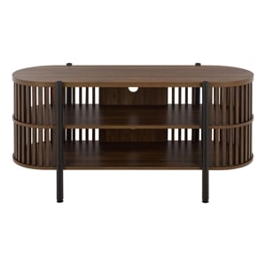Safavieh Marami 1 Shelf Wood and Metal Tv Stand in Walnut / Black