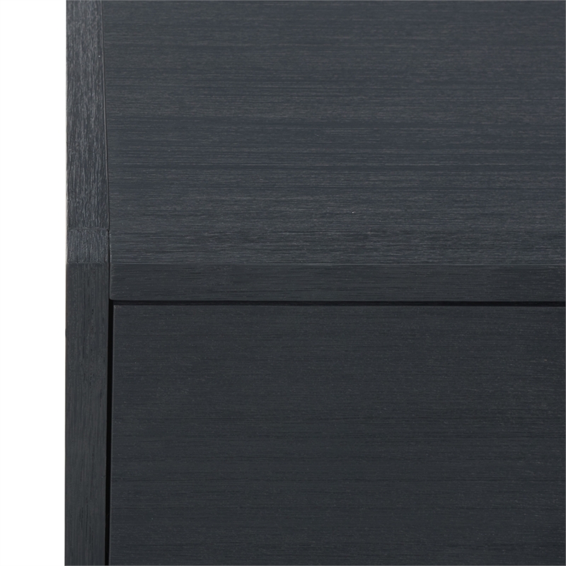 Safavieh Large Sadie 1 Drawer 1 Shelf Metal and Wood Nightstand in Navy