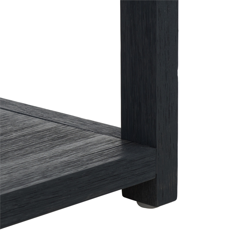 Safavieh Large Sadie 1 Drawer 1 Shelf Metal and Wood Nightstand in Navy
