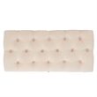 Safavieh Liam Tufted Fabric and Wood Cocktail Ottoman  in Beige / Black