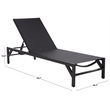 Safavieh Stanley Aluminum Chaise Lounge  in Black / Black