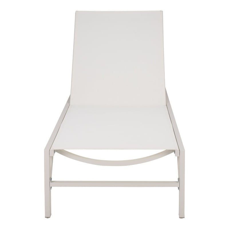 Safavieh Stanley Aluminum Chaise Lounge in White / White