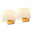 Safavieh Deria Iron and Fabric Wall Sconce in Oatmeal / Gold