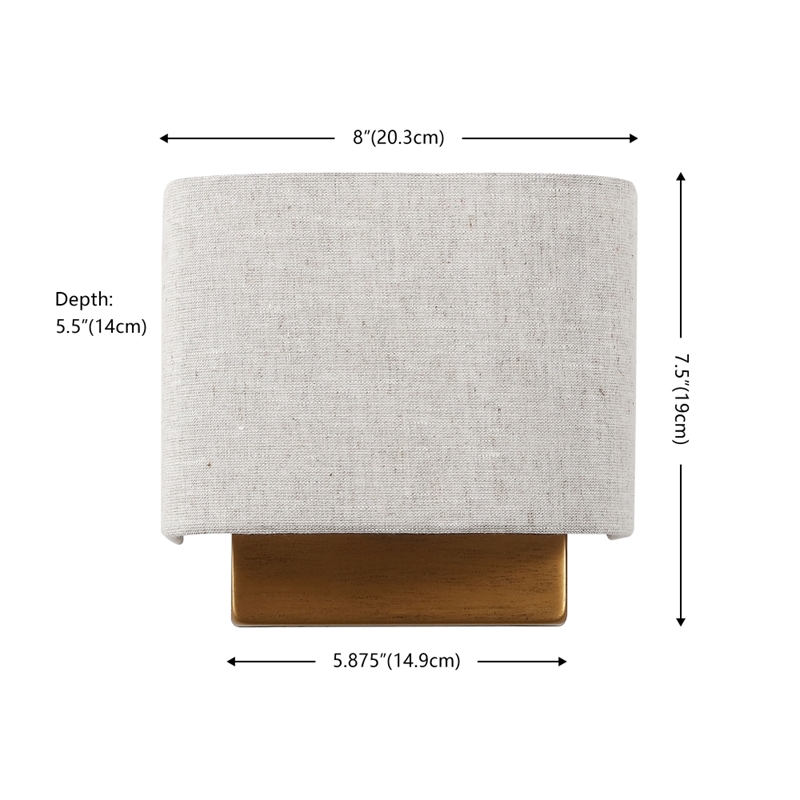 Safavieh Deria Iron and Fabric Wall Sconce in Oatmeal / Gold