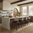 Safavieh Laylie Rattan and Wood  Counter Stool  in Black / Black