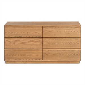 Safavieh Guillermo 6 Drawer Wood Dresser in Natural