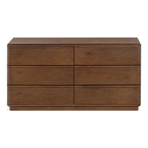 Safavieh Guillermo 6 Drawer Wood Dresser in Walnut