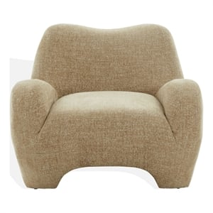 Safavieh Randal Chenille and Wood Accent Chair in Light Brown