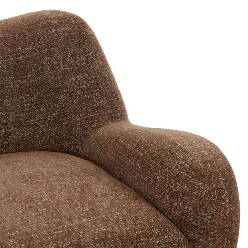 Safavieh Randal Chenille and Wood Accent Chair in Brown