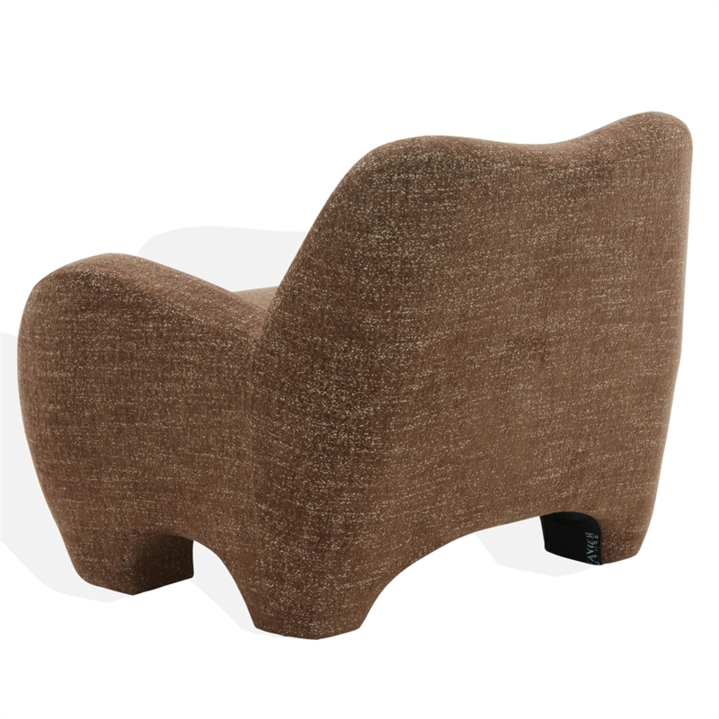 Safavieh Randal Chenille and Wood Accent Chair in Brown