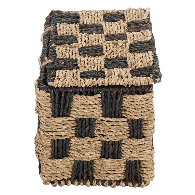 Safavieh Kirstel Seagrass and Metal Basket  in Natural / Brown