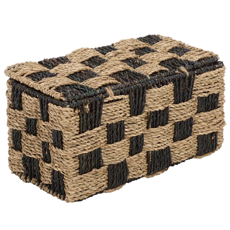 Safavieh Kirstel Seagrass and Metal Basket  in Natural / Brown