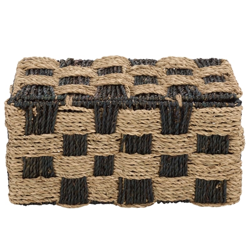 Safavieh Kirstel Seagrass and Metal Basket  in Natural / Brown
