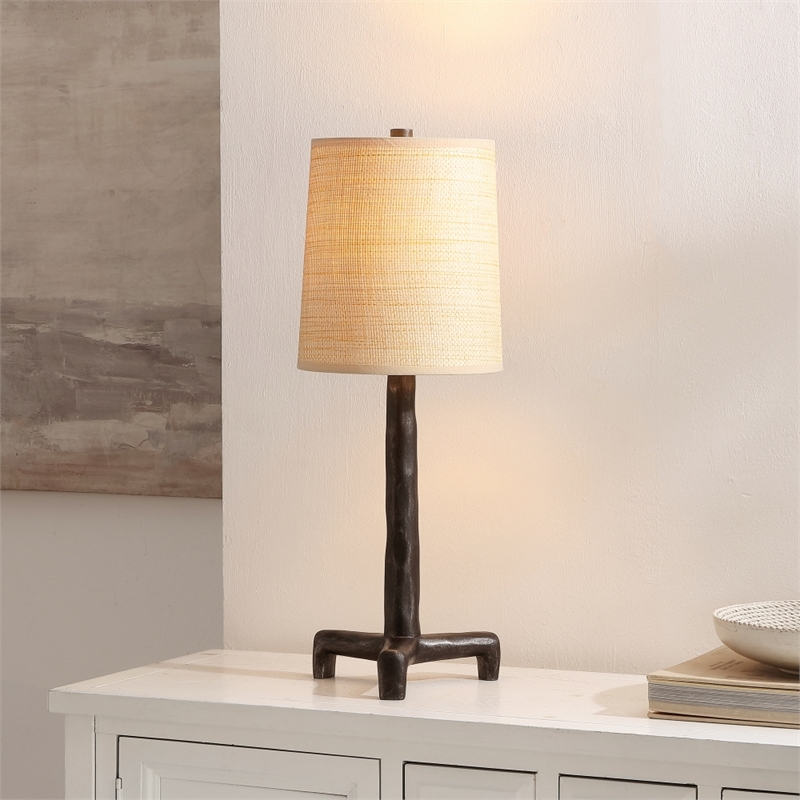 Safavieh Soline Resin Table Lamp in Black / Natural