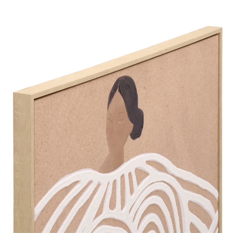 Safavieh Gentle Wood Frame 30X40 Wall Art in Tan / White