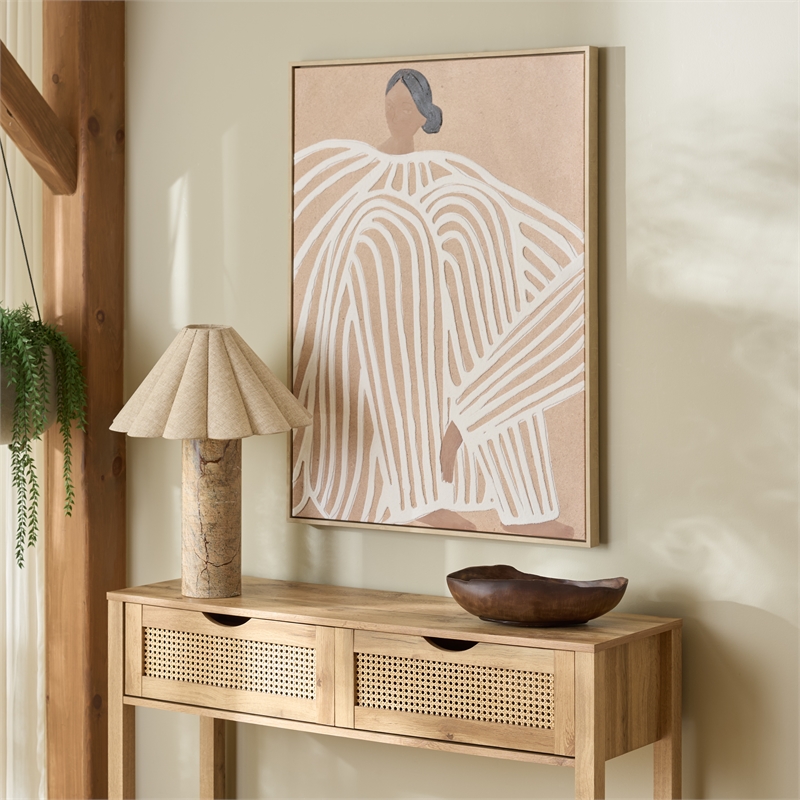 Safavieh Gentle Wood Frame 30X40 Wall Art in Tan / White