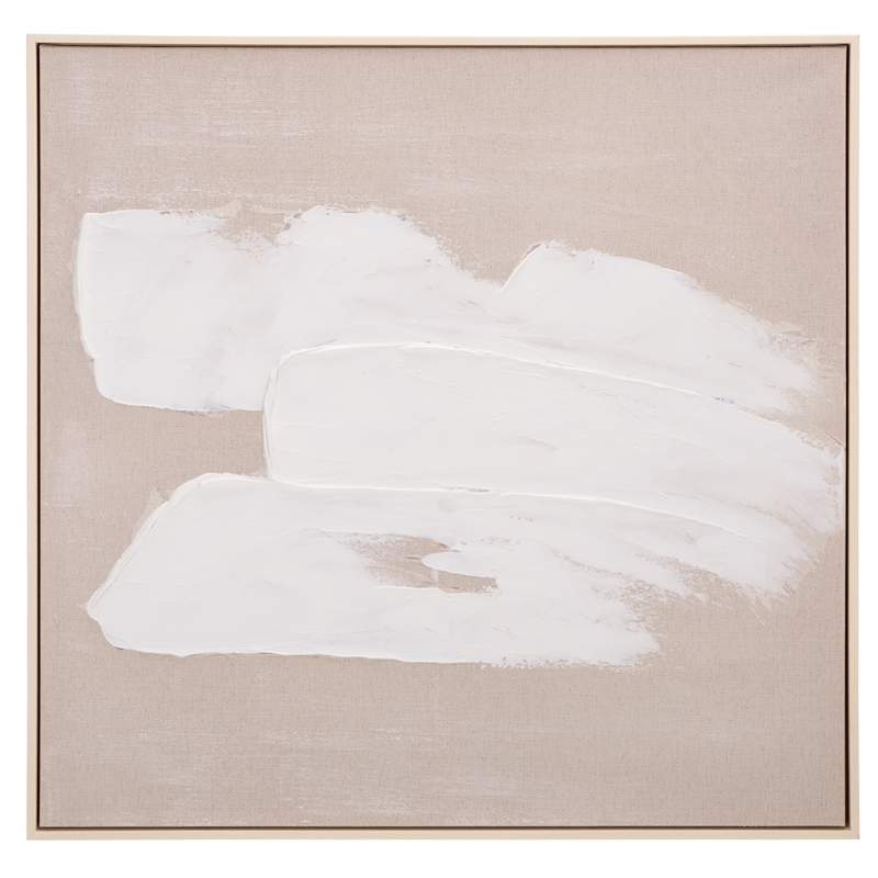 Safavieh Three Strokes 36X36 Wood Framed Wall Art  in Beige