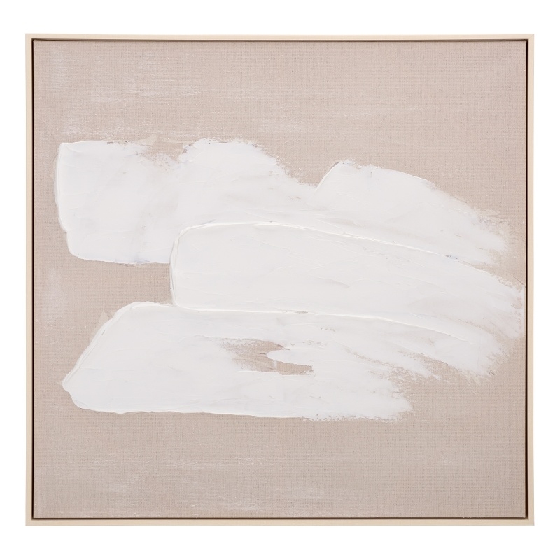 Safavieh Three Strokes 36X36 Wood Framed Wall Art  in Beige