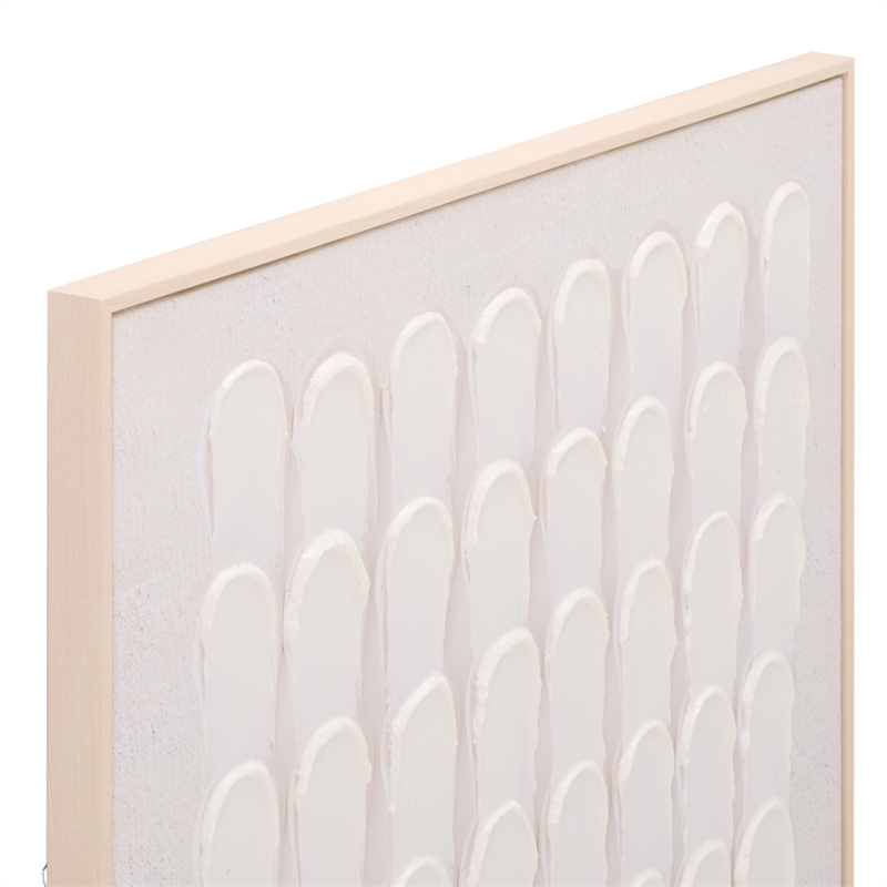 Safavieh Quiet Code 36X36 Wood Framed Wall Art  in White / Gray