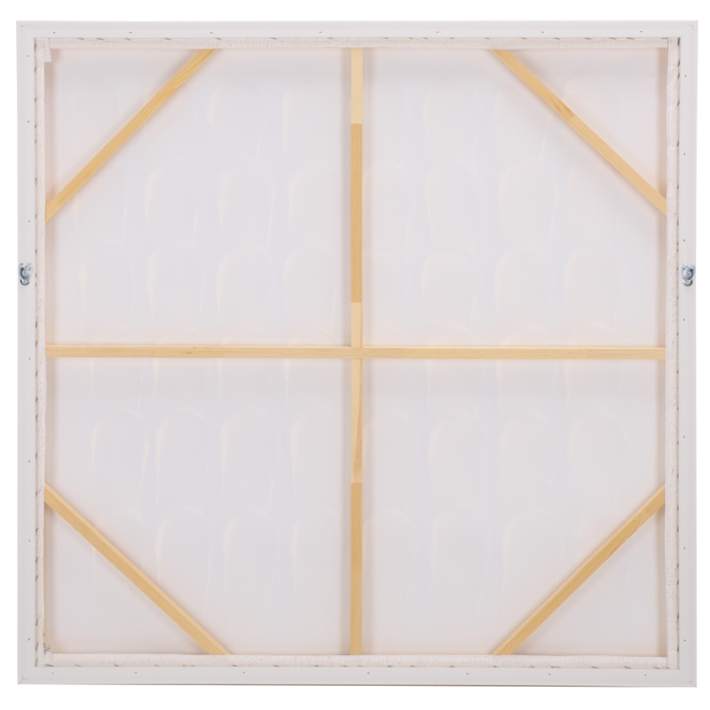 Safavieh Quiet Code 36X36 Wood Framed Wall Art  in White / Gray