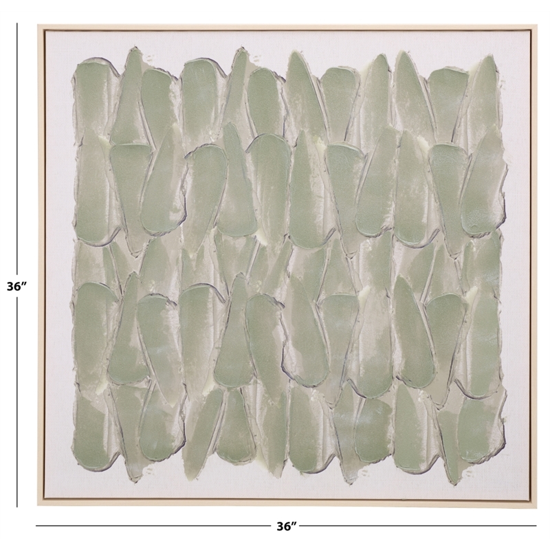 Safavieh Sage Stone 36X36 Wood Framed Wall Art  in Sage Green