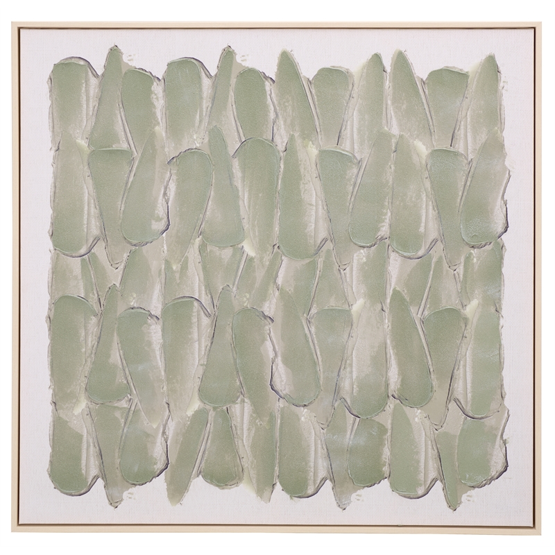 Safavieh Sage Stone 36X36 Wood Framed Wall Art  in Sage Green