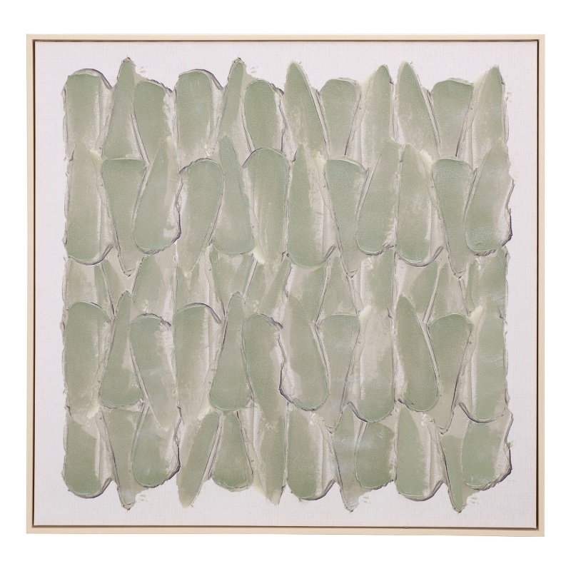 Safavieh Sage Stone 36X36 Wood Framed Wall Art  in Sage Green