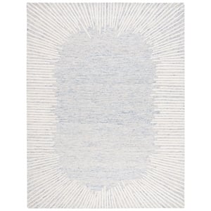 Safavieh Abstract 11'-0&quot x 15'-0&quot Wool and Cotton Hand Tufted Rug in Blue /Ivory