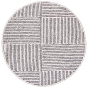 Safavieh Abstract 6'-0&quot x 6'-0&quot Wool and Jute Hand Tufted Rug in Ivory / Gray