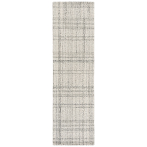 Safavieh Abstract 2'-3&quot x 8'-0&quot Wool and Cotton Hand Tufted Rug in Gray / Ivory