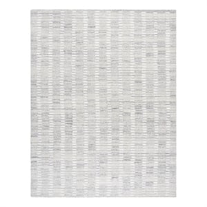 Safavieh Abstract 9'-0&quot x 12'-0&quot Wool Hand Tufted Rug in Silver / Ivory