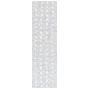 Safavieh Abstract 2'-3&quot x 7'-0&quot Wool Hand Tufted Rug in Blue / Ivory