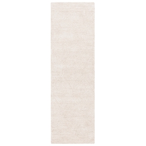 Safavieh Abstract 2'-3&quot x 20'-0&quot Wool  Hand Tufted Rug in Ivory / Beige