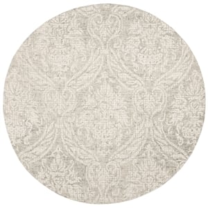 Safavieh Abstract 4'-0&quot x 4'-0&quot Wool  Hand Tufted Rug in Gray / Ivory
