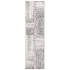 Safavieh Abstract 2'-3&quot x 8'-0&quot Wool and Jute Hand Tufted Rug in Ivory / Gray