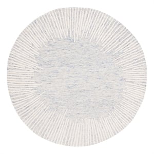 Safavieh Abstract 8'-0&quot x 8'-0&quot Wool and Cotton Hand Tufted Rug in Blue / Ivory