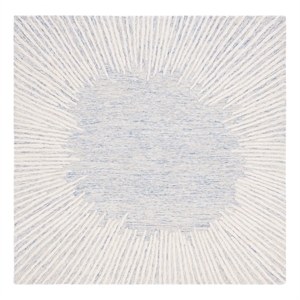 Safavieh Abstract 8'-0&quot x 8'-0&quot Wool and Cotton Hand Tufted Rug in Blue / Ivory
