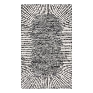 Safavieh Abstract 2'-0&quot x 3'-0&quot Wool and Cotton Hand Tufted Rug in Black / Ivory