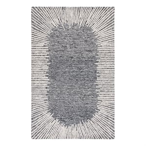 Safavieh Abstract 2'-3&quot x 4'-0&quot Wool and Cotton Hand Tufted Rug in Black / Ivory