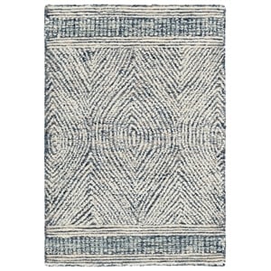 Safavieh Abstract 2'-0&quot x 3'-0&quot Wool  Hand Tufted Rug in Ivory / Navy