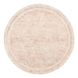 Safavieh Abstract 12'-0&quot x 12'-0&quot Wool  Hand Tufted Rug in Ivory / Rust